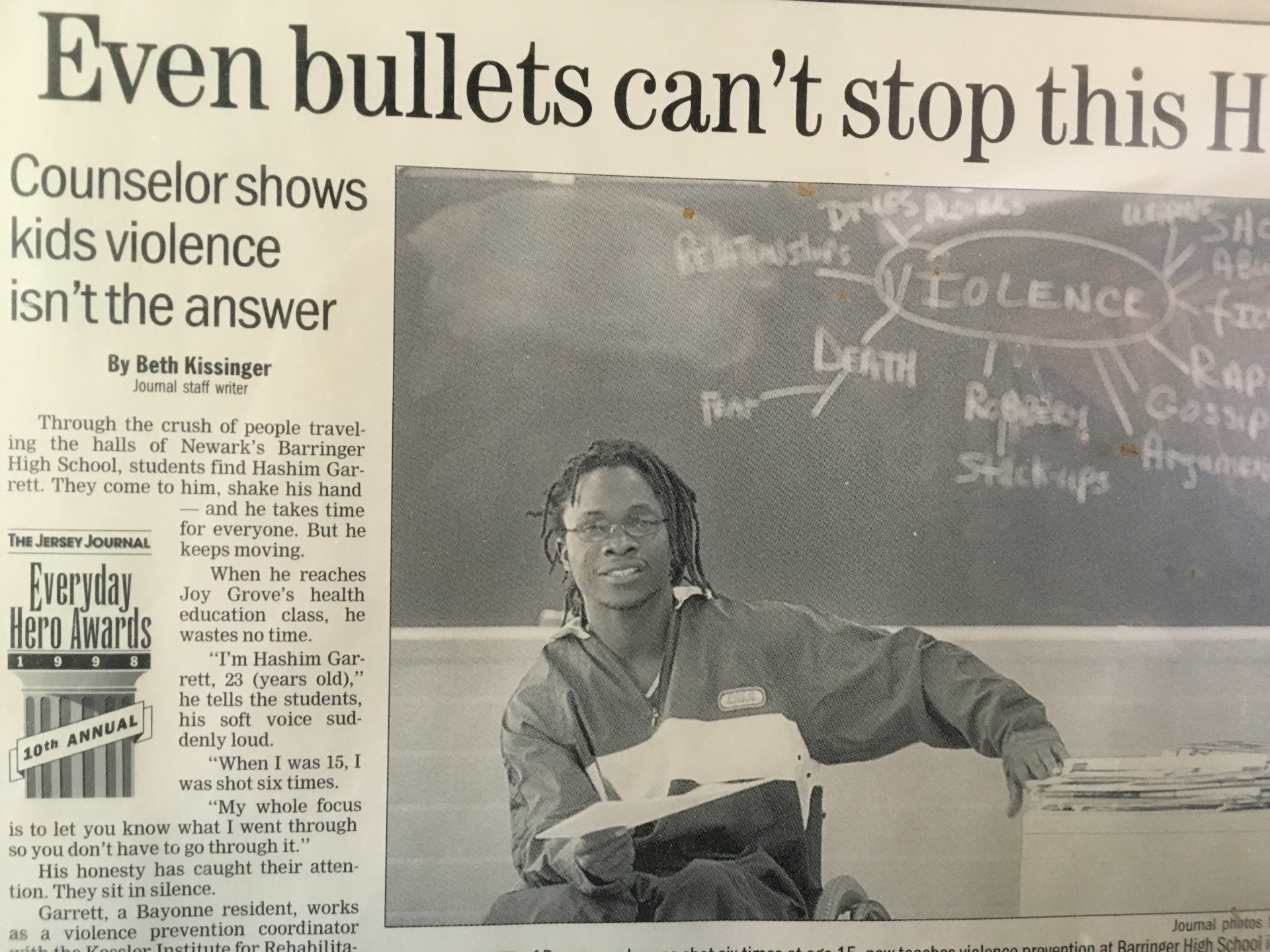 Jersey Journal — Everyday Hero Award, 1998: Counselor shows kids violence isn't the answer