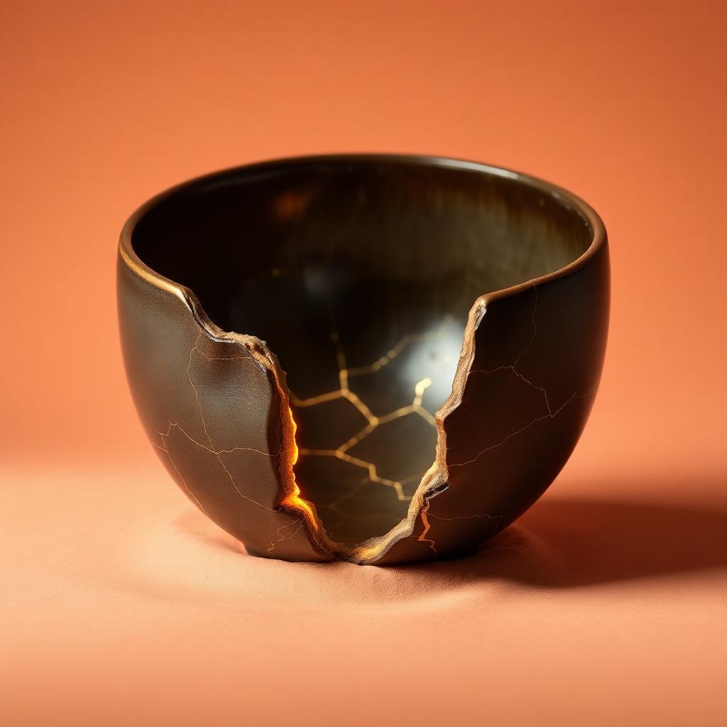 Kintsugi — a bowl repaired with gold, symbolizing strength through healing